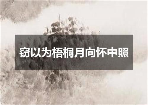 窃以为梧桐月向怀中照
