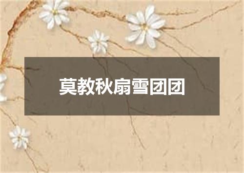 莫教秋扇雪团团