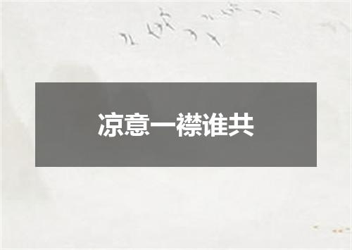 凉意一襟谁共