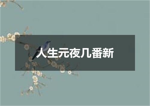 人生元夜几番新