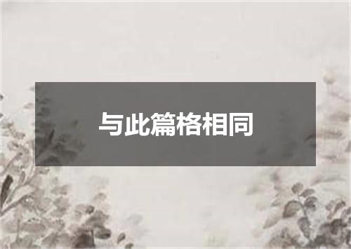 与此篇格相同