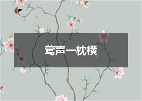 莺声一枕横