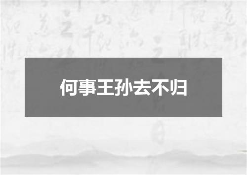 何事王孙去不归