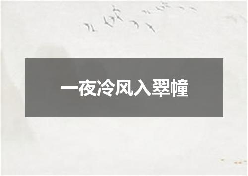 一夜冷风入翠幢