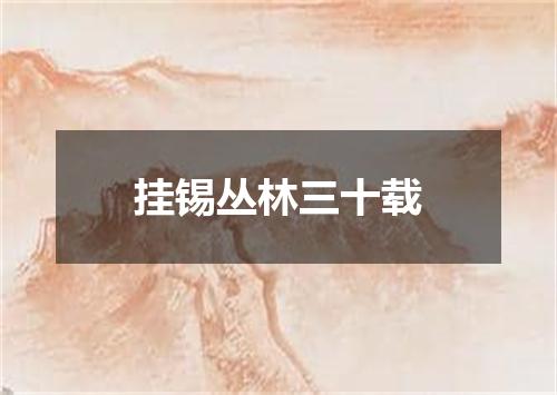 挂锡丛林三十载