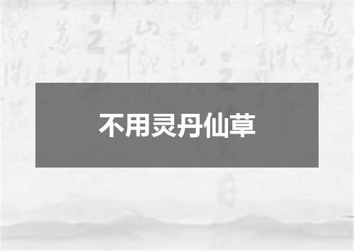 不用灵丹仙草