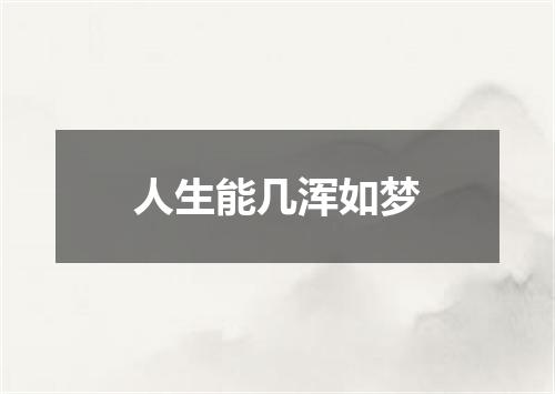 人生能几浑如梦