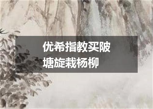 优希指教买陂塘旋栽杨柳