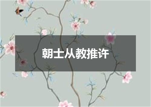 朝士从教推许