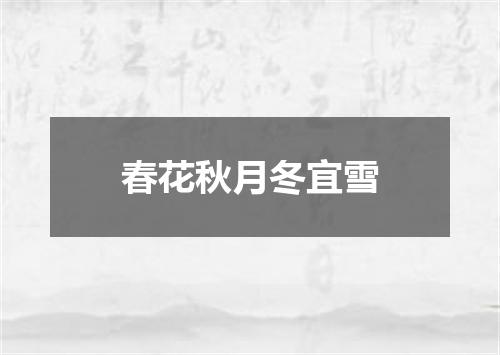 春花秋月冬宜雪