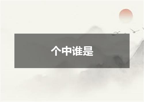 个中谁是