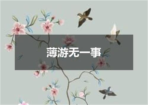 薄游无一事