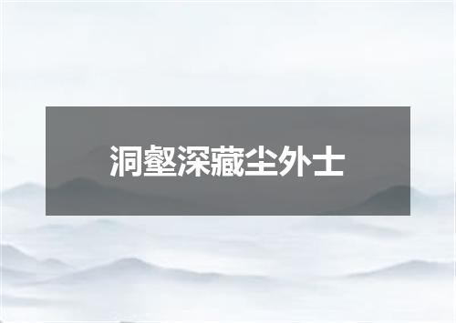 洞壑深藏尘外士