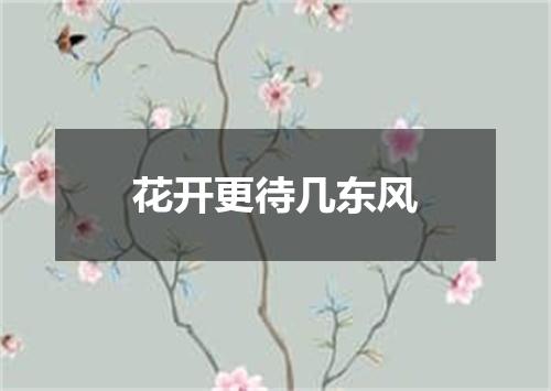 花开更待几东风