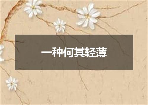 一种何其轻薄