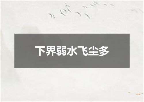 下界弱水飞尘多