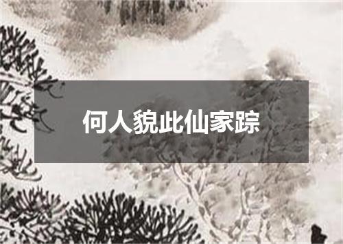 何人貌此仙家踪