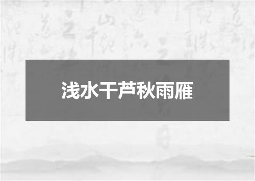 浅水干芦秋雨雁