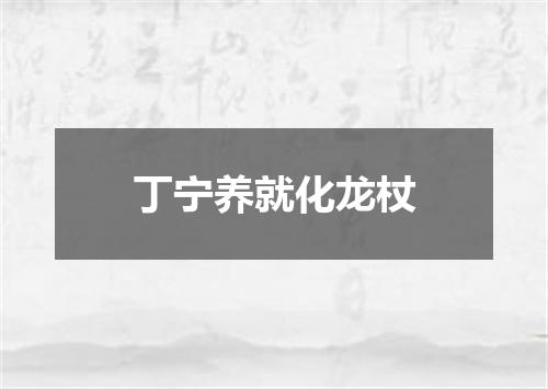 丁宁养就化龙杖