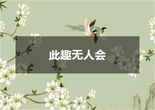 此趣无人会