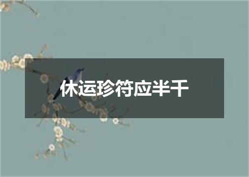 休运珍符应半千