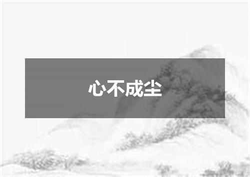 心不成尘