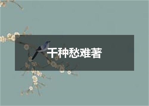 千种愁难著