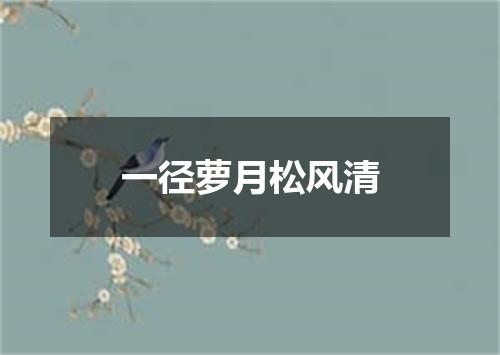 一径萝月松风清