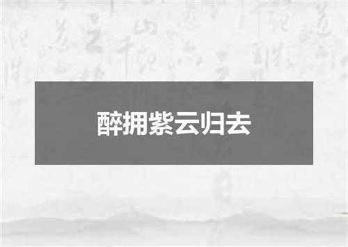 醉拥紫云归去