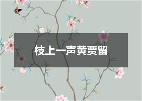 枝上一声黄贾留