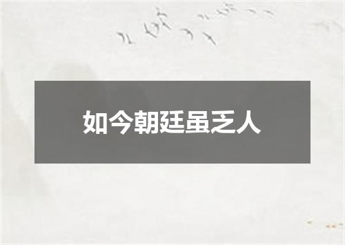 如今朝廷虽乏人