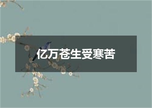 亿万苍生受寒苦
