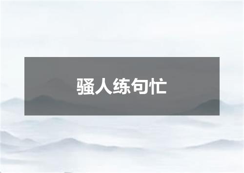 骚人练句忙