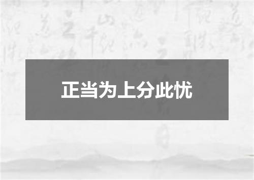 正当为上分此忧