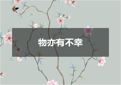物亦有不幸