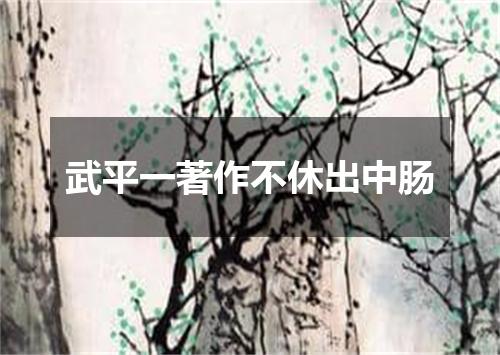 武平一著作不休出中肠