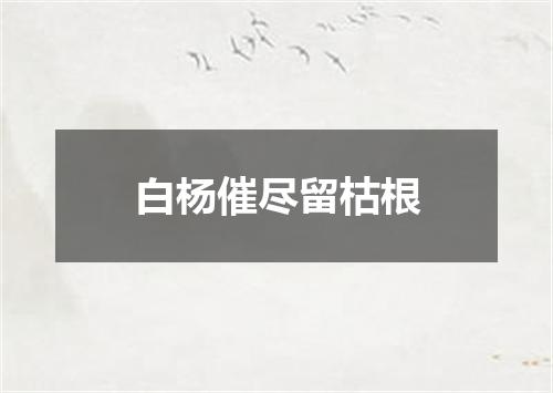 白杨催尽留枯根