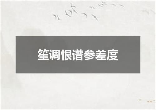 笙调恨谱参差度
