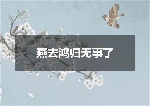 燕去鸿归无事了