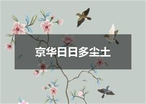 京华日日多尘土