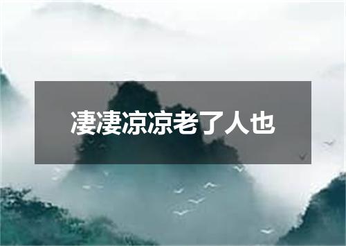 凄凄凉凉老了人也
