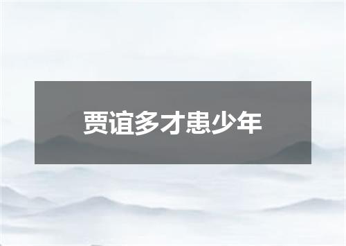 贾谊多才患少年