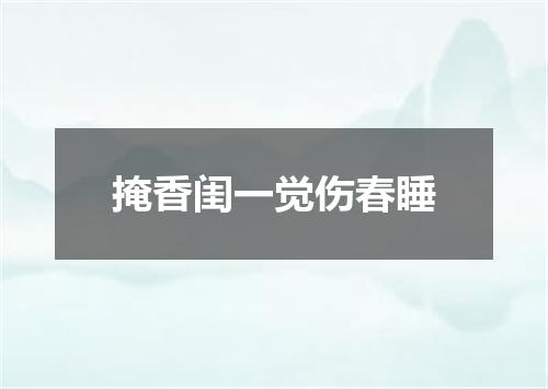 掩香闺一觉伤春睡