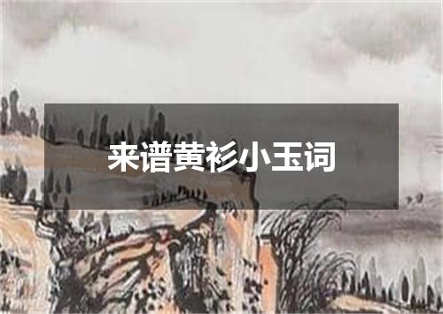 来谱黄衫小玉词