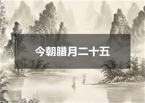 今朝腊月二十五