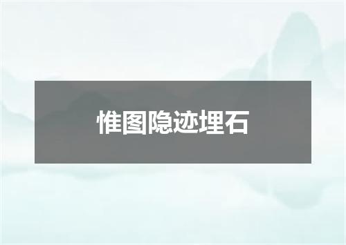 惟图隐迹埋石