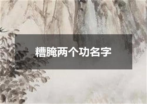 糟腌两个功名字