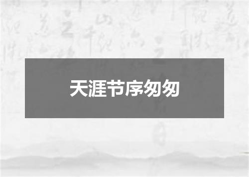 天涯节序匆匆