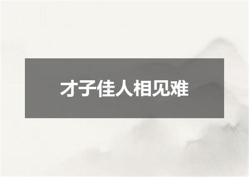 才子佳人相见难