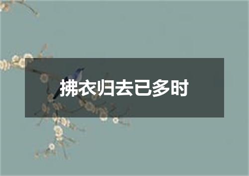 拂衣归去已多时